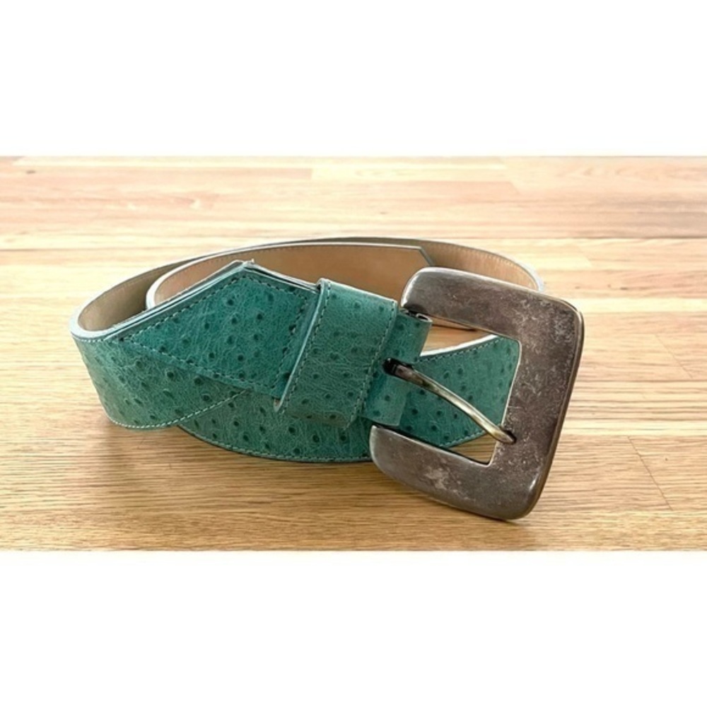 Vintage Jenny & The Boys Leather Belt, Turquoise, Medium, Excellent Condition